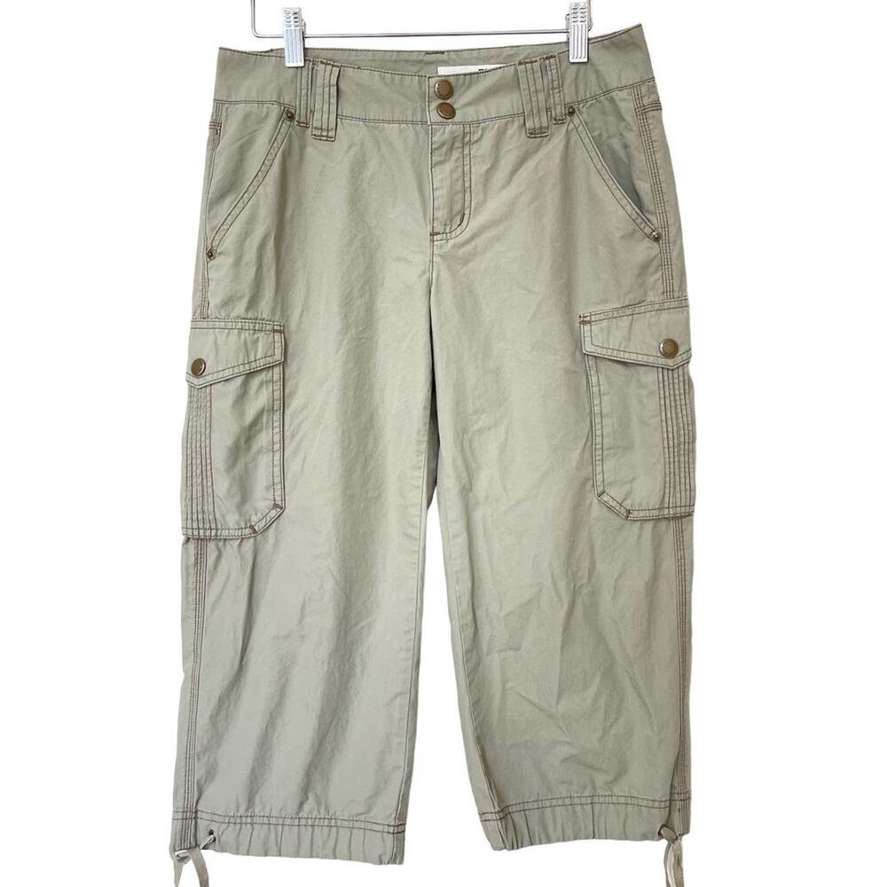 DKNY JEANS Khaki Green Utility Cargo Cropped Pants Size 2